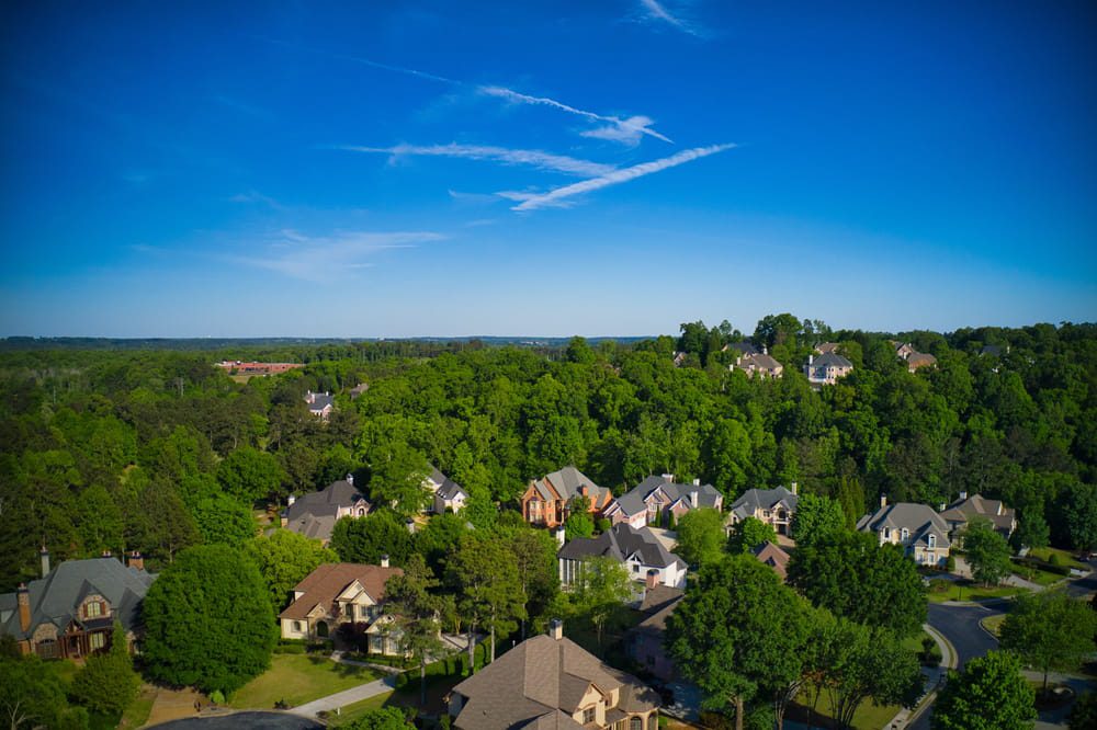 Aerial View of the Atlanta Suburb of Marietta, Georgia